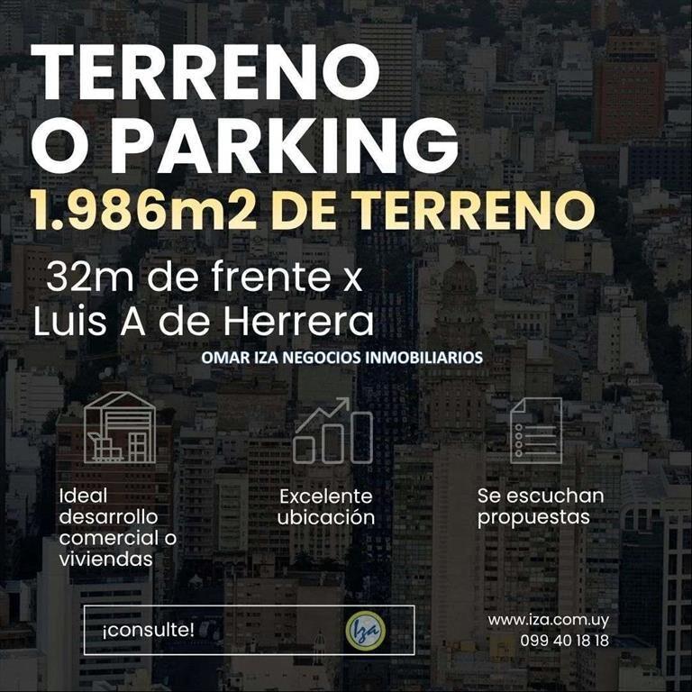 Venta terreno o parking Atahualpa, sobre Luis Alberto de He