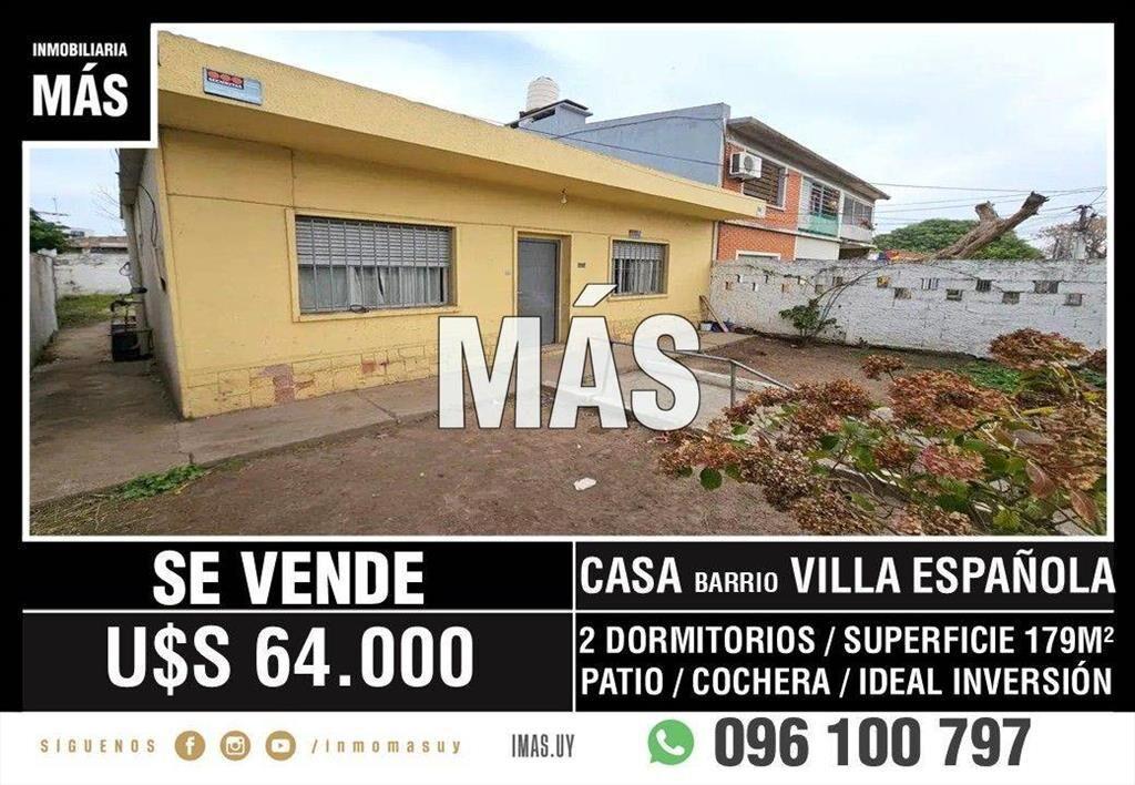Venta Casa Cochera Villa Española Montevideo iMas.uy MA *...