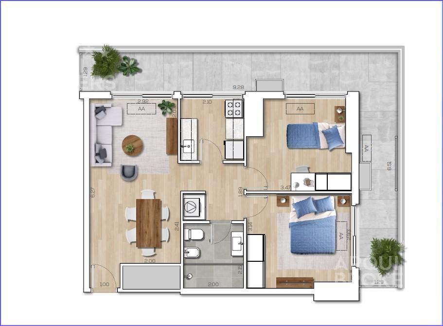 Venta apartamento dos dormitorios en Capurro - 303a
