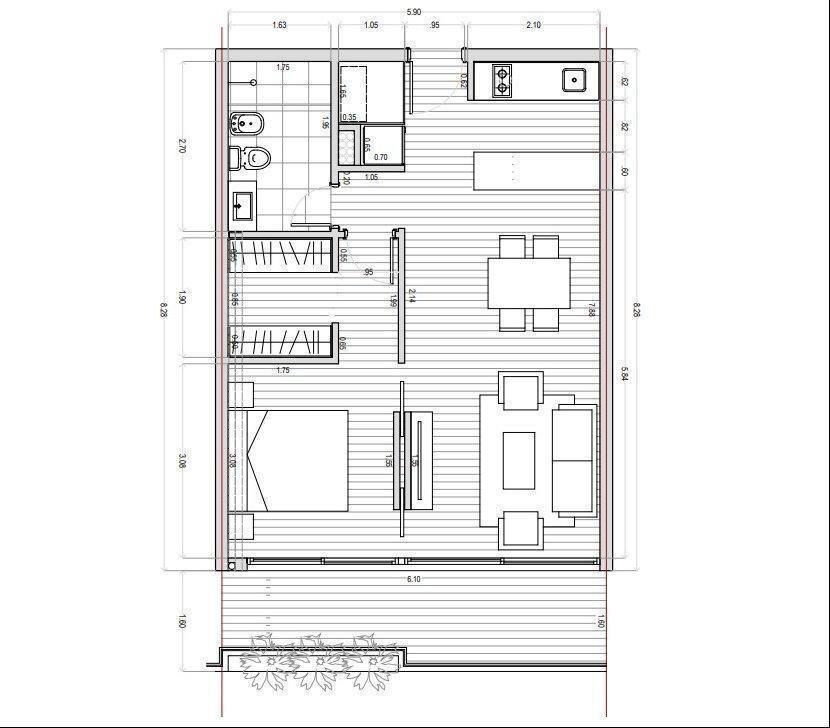 Alquiler temporal 1 dormitorio primera linea Playa Mansa