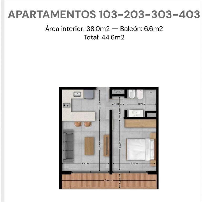 Apto 1 dormitorio en POZO-EUDOKIA