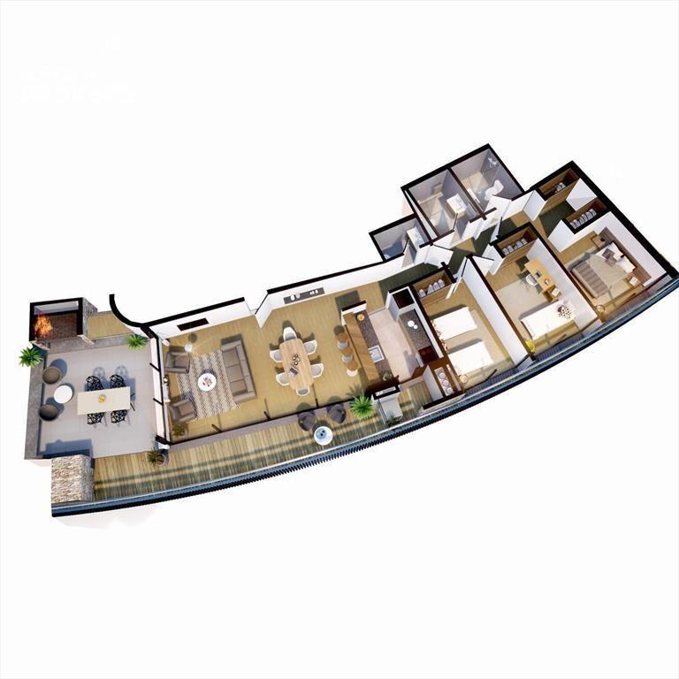 Apartamento penthouse de tres dormitorios en alquiler en Ca