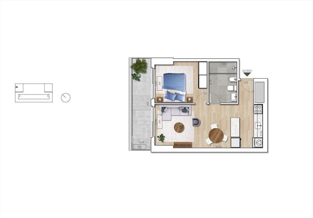Venta apartamento un dormitorio en Capurro - 104b
