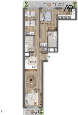 Apartamento en alquiler en Barrio Golf