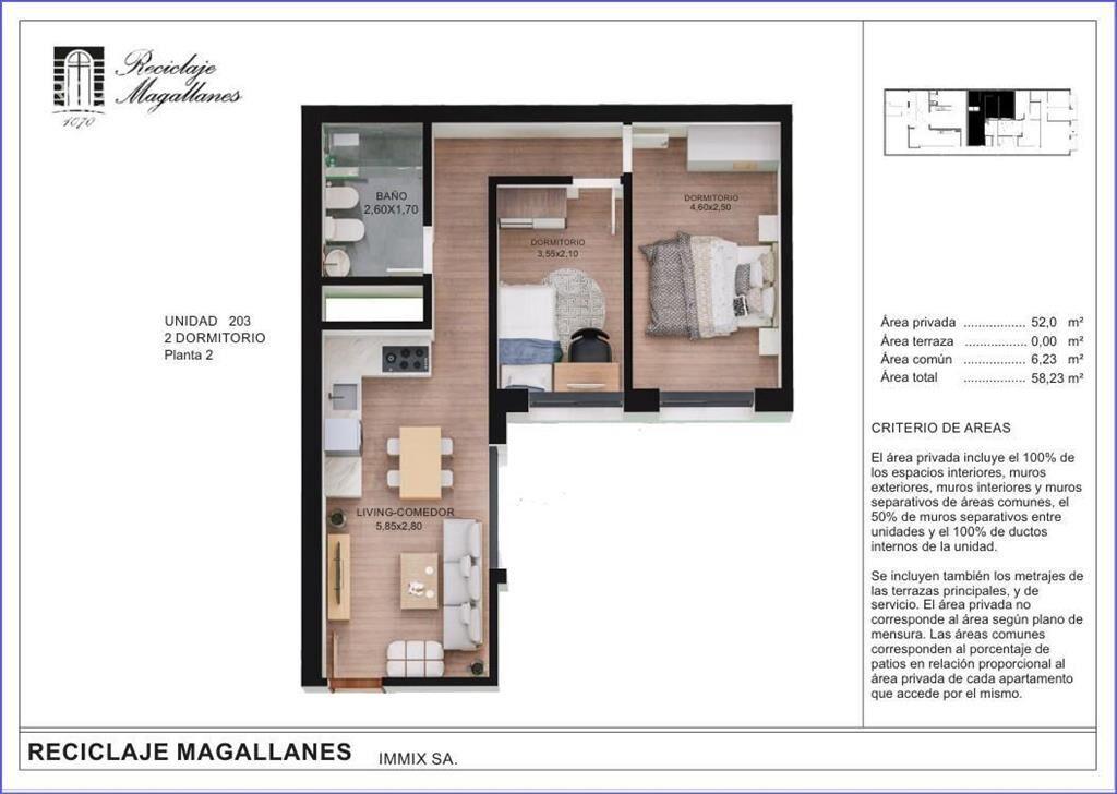 Apartamento 2 dormitorios en alquiler en Palermo-203