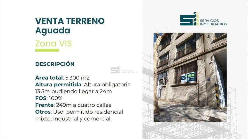 Venta Terreno en Aguada Av. Rondeau 5.300 metros altura 24m