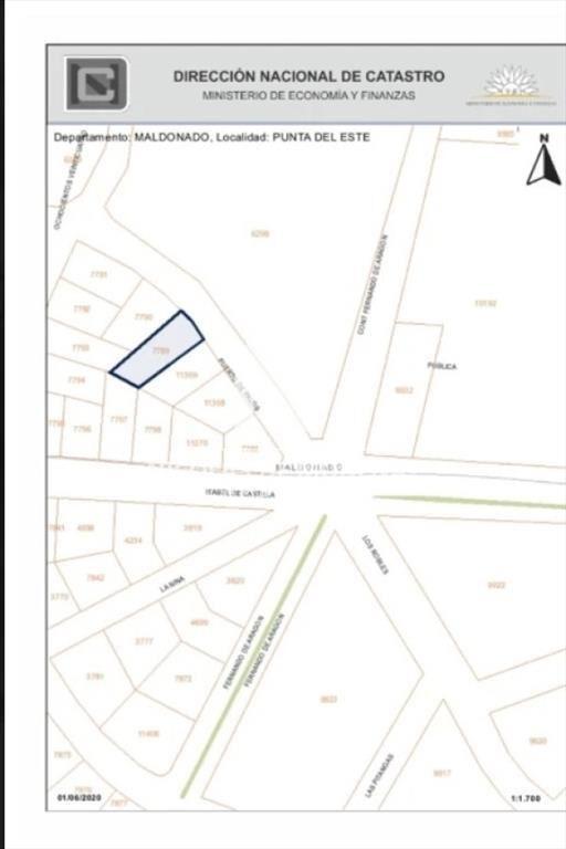En venta terreno de 1057m2 en Punta del Este