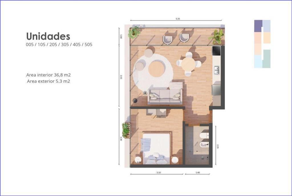 Apartamento de un dormitorio en venta en Playa Mansa - 105