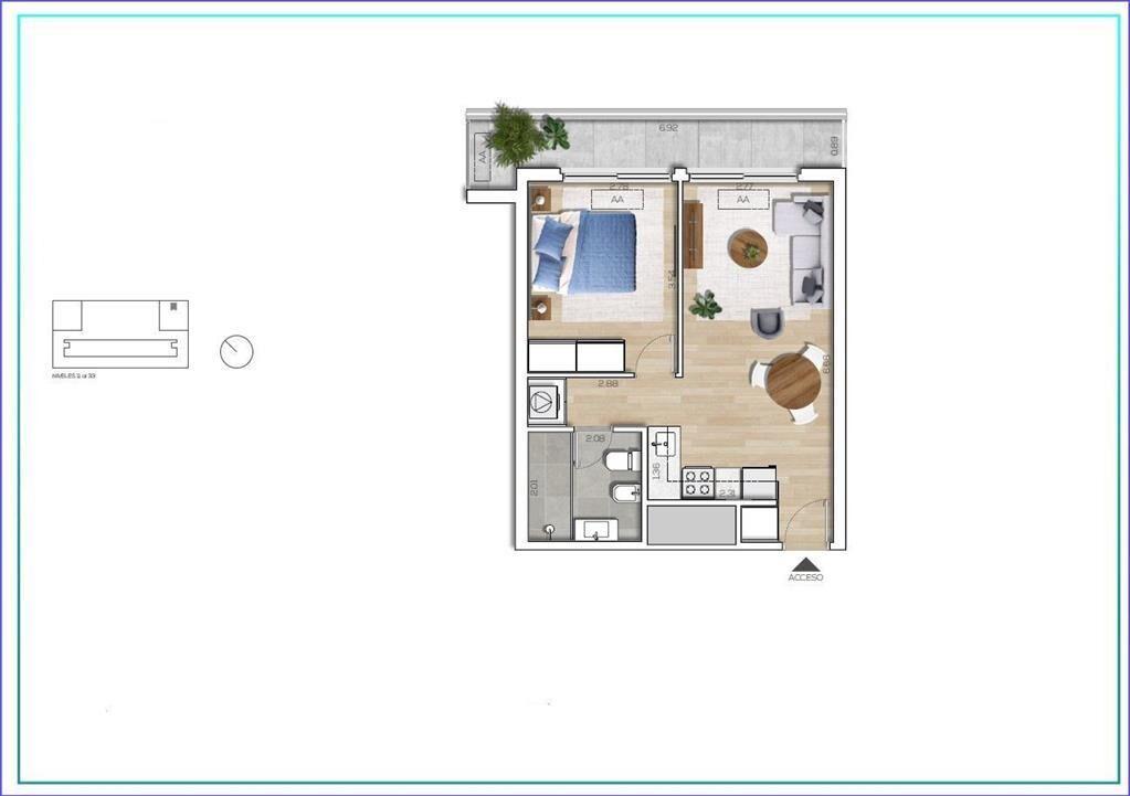 Venta apartamento un dormitorio en Capurro - 2802a