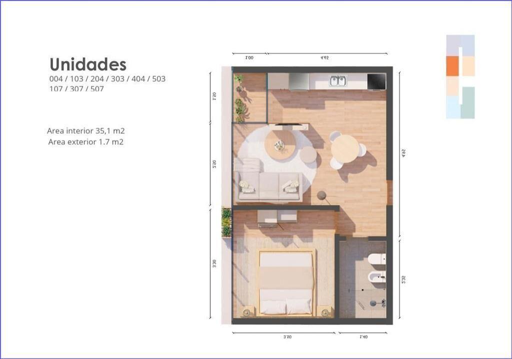 Apartamento de un dormitorio en venta en Playa Mansa - 204