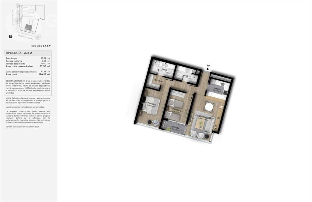 Alquiler de apartamento 2 dormitorios Villa Biarritz BILU B