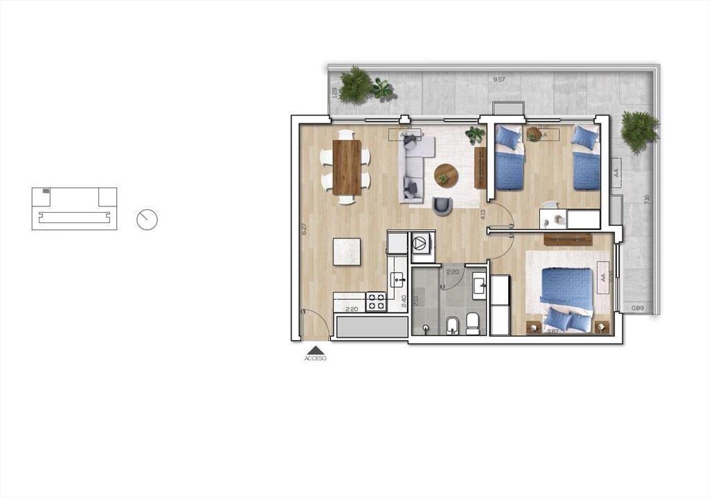Venta apartamento dos dormitorios en Capurro - 3001b