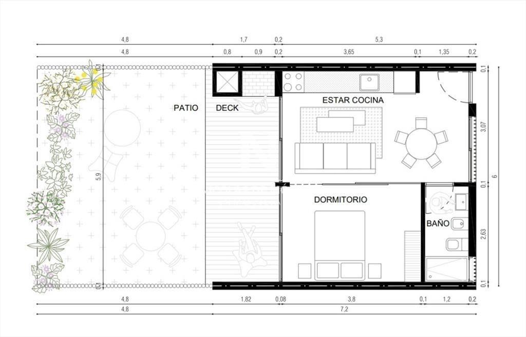 Vende a estrenar apartamento de 1 dormitorio en