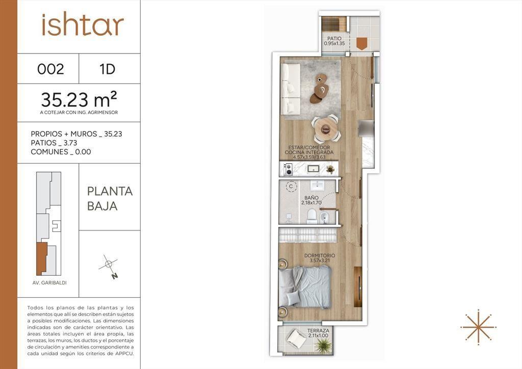 VENTA APARTAMENTO 1 DORMITORIO GOES POZO