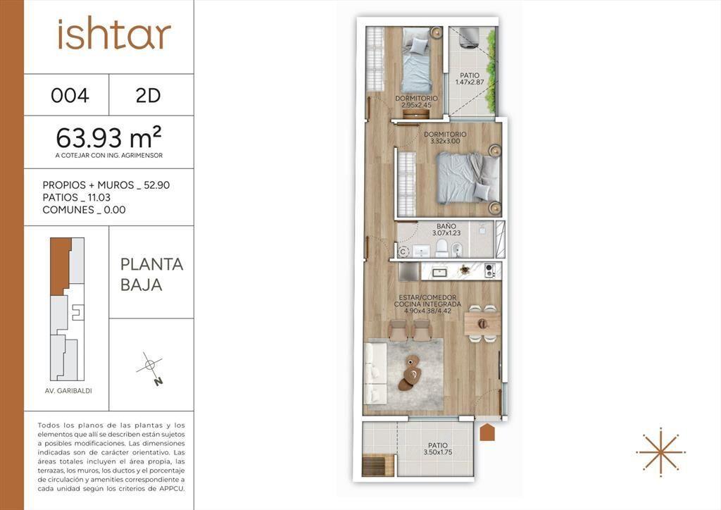 VENTA APARTAMENTO 2 DORMITORIOS GOES