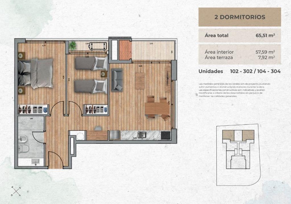 VENTA Apartamento CIUDAD DE LA COSTA 2 dormitorios