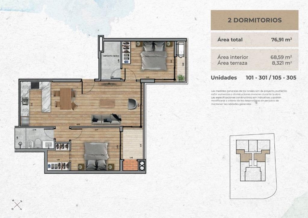 VENTA Apartamento CIUDAD DE LA COSTA 2 dormitorios