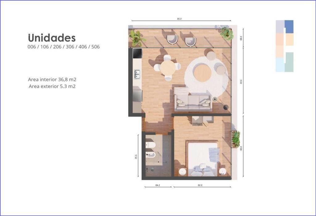 Apartamento de un dormitorio en venta en Playa Mansa - 106