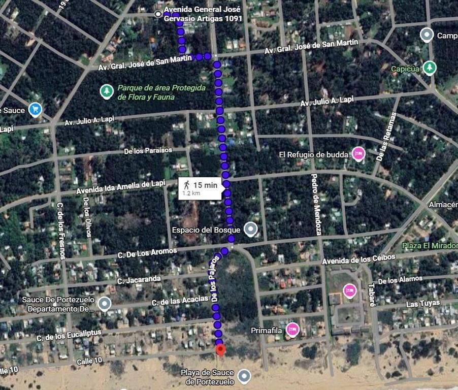 Venta de terreno de 1000 m2 con mejoras en Sauce de Portezu