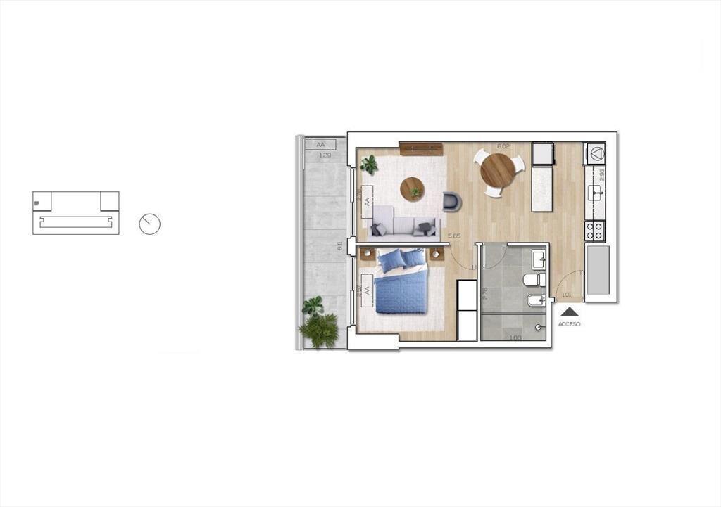 Venta apartamento un dormitorio en Capurro - 105b