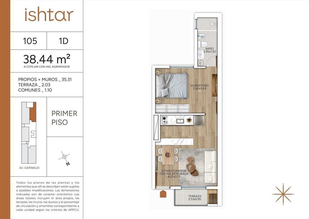 VENTA APARTAMENTO 1 DORMITORIO POZO GOES