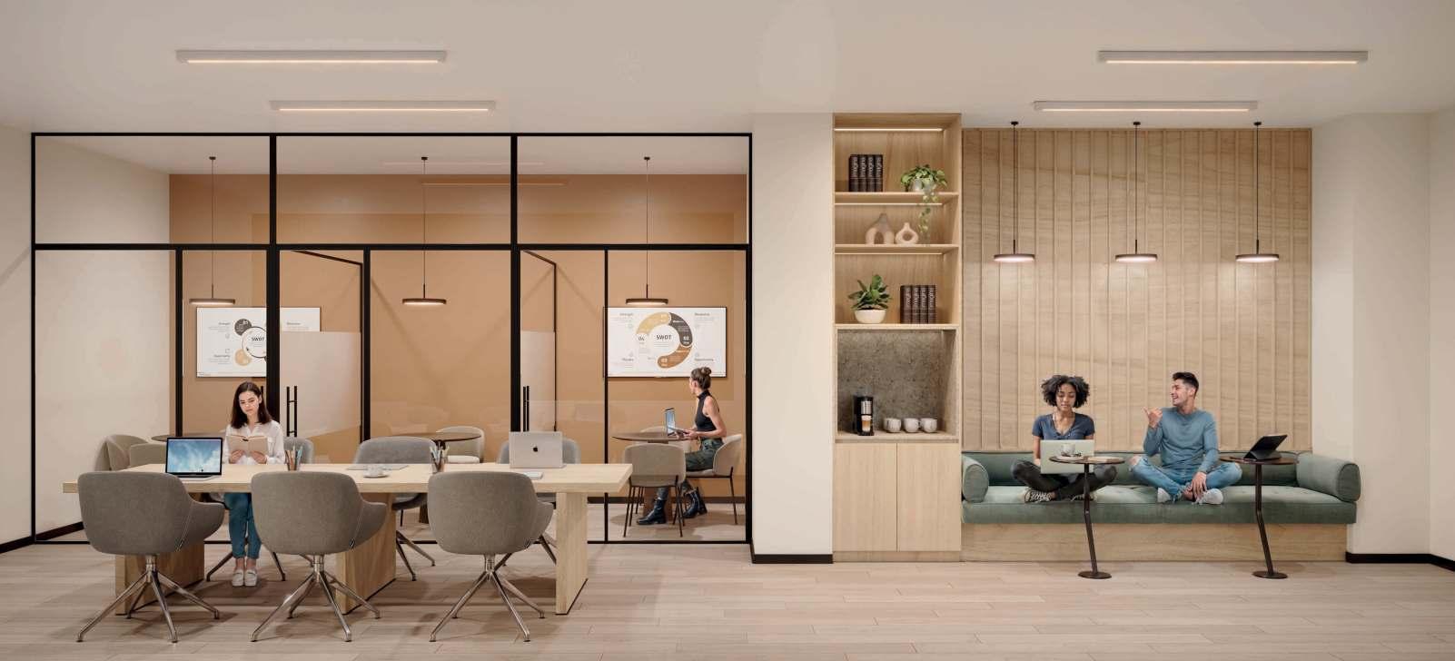 Apartamento moderno con amplios ventanales y diseño de concepto abierto — Concepto Unity Park